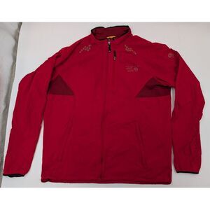 Mountain Hardwear Soft Shell Mock Neck Jacket Men's Size Large Red STAINS‎ FLAWS